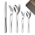 40-Piece Silverware Set for 8, EIUBUIE Premium Food Grade Stainless Steel Flatware Sets, Mirror Polished Cutlery Set Includes Spoons Forks Knives, Dishwasher Safe
