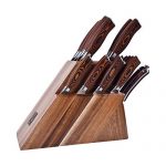 TUO 17 PCS Kitchen Knives Set – Kitchen Block Set with Steak Knife – German X50CrMov15 Steel Blade – Full Tang Pakkawood Handle – Gift Box Included – Fiery Series