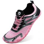 JIASUQI Outdoor Womens Girls Athletic Hiking Aqua Water Shoes Boating Pool Sandals Walking Shoes Pink 5.5Women/4Men