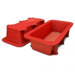 Silicone Bread and Loaf Pan Set of 2 Red, Nonstick, Commercial Grade Plus Homemade Bread Making Recipe Ebook