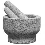 ChefSofi EXTRA Large 8 Inch 5 Cup-Capacity Mortar and Pestle Set – One Huge Mortar and Two Pestels: 8.5 inch and 6.5 inch – Unpolished Heavy Granite for Enhanced Performance and Organic Appearance