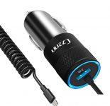 iPhone Car Charger,[Apple MFi Certified] 24W/4.8A Compatible with iPhone 13/12/11/XR/XS/X/Pro Max 8/7/6/6S PlusPad Air Mini Pro USB Port Fast Cable Car Charger Cigarette Adapter(CC001 Black)