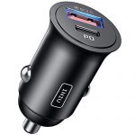 Car Charger, INIU Dual Ports [USB C 30W+USB A 30W] 5A QC 3.0 PD Fast Charge Car Charger Adapter, All-Metal Mini USB C Car Charger for iPhone 13 12 Pro Max iPad Samsung S21 MacBook Airpods Tablets etc