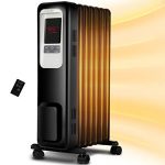 Space Heater, KopBeau 1500W Oil Filled Radiator Electric Heater with Digital Thermostat, 24 Hrs Timer & Remote, Portable Heater for Full Room Indoor
