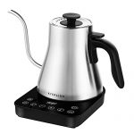 KYERLISH Electric Gooseneck Kettle 1.0L Temperature Control, Pour Over Kettle with 6 Variable Presets & Built-in Timer, 100% Stainless Steel Gooseneck Coffee Kettle & Tea Kettle, 1200W Quick Heating