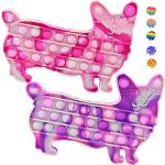 2 Pack Cute Animal Dog Push Pop up its Bubble Sensory Fidget Toy, Autism Special Needs Stress Relief Silicone Pressure Relieving Toys for Boys Girls Adults