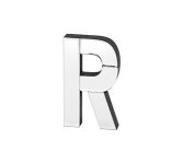 COLLECTIVE HOME – 7-inch Tall Mirrored Glass and Wood Decorative Letter, Home-Bedroom-Office Wall Décor. Perfect Fun Gift to Encourage Girls, Young Ladies & Teens. (R)