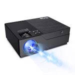 JIMTAB M18 Native 1080P LED Video Projector, Upgraded HD Projector with 300”Display Support AV,VGA,USB,HDMI, Compatible with Xbox,Laptop,iPhone and Android for Academic Display (Dark Star)