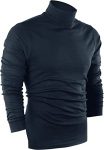 Utopia Wear Special Comfort Fit Turtleneck T-Shirt – Premium Cotton Blend Fabric – Long Sleeves – Machine Washable and Ultra Comfortable – Attractive and Trendy, Medium (Navy)