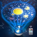 Night Light Projector with Remote, Latumab 360 Degree Rotating Galaxy Star Projector for Kids Room Decor Aesthetic Birthday Gifts, 3 Colors, 8 Built-in Songs, 6 Projection Films, USB Rechargeable