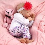 JIZHI Lifelike Reborn Baby Dolls – 17-Inch Baby Soft Body Realistic Newborn Baby Dolls Real Life Baby Dolls with Feeding Kit & Gift Box for Kids Age 3 + or Collection