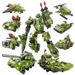 HENG TAI STEM Building Toys for Kids, 752PCS 9 in 1 Military Robot Building Toy, Brick Build Set Construction Plane Helicopter Tank Vehicle Toy for 6 7 8 9 10 + Year Old Boys Girls (Green)
