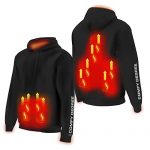 ComfyDegree Heated Hoodie for Men Women, Thermal Sweatshirt USB Rechargeable, Washable Zip Fleece Hooded Sweatshirt (No Battery) Black -X Large
