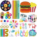 Lucakuins Fidget Packs Anti-Anxiety Tools, Cheap Sensory Fidget Toys Pack with Anxiety Tube Stress Reliever Toys for Kids Adults with Autism (Fidget Toys-1)