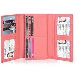 Leather Wallets for Women – RFID Blocking Checkbook Wallet with 11 Card Slots (Rose, 7.6X4X0.8)