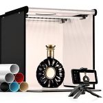 Photo Studio Light Box,SAMTIAN 16’’/40cm Professional Photo Box with 168 LED Lamps 3200K-5500K Bi-Color Dimmable Photography Lighting Kit with 6 Background Papers for Photography