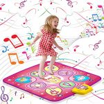 Dance Mat, Electronic Musical Play Mats Pink Dance Pad with LED Lights, Dancing Floor Mat Game Toy with 5 Game Modes, Christmas Birthday Gifts for 3 4 5 6 7 8 9 10 Year Old Girls Toys(39.37″ x 33.85″)