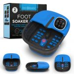 Daily Remedy Collapsible Foot Spa Bath with Remote Control, Electric Foot Soaking Bath Basin with Temperature Control, Feet Rollers & Pumice Stone, Best Foot Soak Tub for Tired Feet – Blue