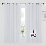 NICETOWN Room Darkening Curtain for Bedroom – (Greyish White/Silver Grey Color) Solid Thermal Insulated Blind Room Darkening Drape/Drapery for Windows,52×63 inches, 1 Pack
