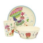 Zak Designs DreamWorks Trolls World Tour Dinnerware Set for Kids Includes 8″ Plate, 6″ Bowl, and 10oz Tumbler, Durable and Sustainable Melamine Bamboo Material