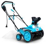 AlphaWorks Snow Thrower, Walk Behind Blower, Corded Electric AC 120V-15A, 18”x10 Clearing, 25′ Ft Throw Distance, 720 lbs/Minute, Adjustable Discharge Chute, 2 LED Headlights