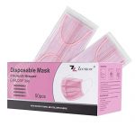 Disposable Face Masks 3-Ply Individually Wrapped for Home, School, Office and Outdoors (50 PCS,Pink)