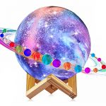 Moon Lamp, Kids Night Light, LOGROTATE 16 Colors Galaxy Lamp 3D Printing LED Moon Light with Stand, Remote&Touch Control, USB Rechargeable Gift for Women Kids Birthday, Bedroom Home Decor, 5.98 inch