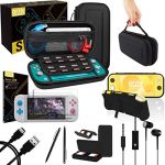 Orzly Switch Lite Accessories Bundle – Case & Screen Protector for Nintendo Switch Lite Console, USB Cable, Games Holder, Comfort Grip Case, Headphones, Thumb-Grip Pack & More (Orzly Gift Pack)