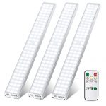 RSATAB LED Closet Lights 90 LED Under Cabinet Lights 2600mAh Battery Motion Sensor Light with Remote Control Magnetic Rechargeable Wireless Led Lights Night Light for Cabinet Wardrobe Hallway,3 Pack