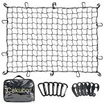 Cakubor Cargo Net for Pickup Truck Bed SUV, 4’x6′ Stretches to 10’x15′ Roof Rack Net, Small 4”x4” Mesh Heavy Duty Bungee Cargo Net, Compatible with Dodge Ram, Chevy Ford, Toyota