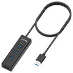 Unitek 4-Port USB 3.0 Hub Long Cable 48-inch with Micro USB Charging Port, Fast Data Transfer USB Hub Extender Extension Connector Compatible Windows PC, Mac, Surface Pro, Laptop, Printer, 4FT – Black