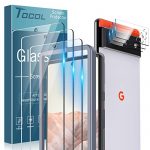 TOCOL [3+3 Pack] Compatible with Google Pixel 6 5G 6.4”- 3 Pack Tempered Glass Screen Protector & 3 Pack Glass Camera Lens Protector, Case Friendly, Anti-Scratch [Alignment Tool] [Fingerprint Unlock]