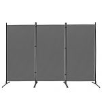 ACTREY Outdoor/Indoor Room Divider (3-Panel), Folding Partition Privacy Screen for Office, School,Studio, Conference,Classroom, Dorm Room, Kids Room-102 W X 16″ D x 71″ H (Dark Grey)