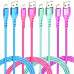 4Colors iPhone Lightning Cable Xnewcable [4-Pack 6ft] Apple MFi Certified Long USB Charging Cord for Apple Charger, iPhone 12/11Pro/11/XS MAX/XR/X/8/7/6/6S/Plus, iPad Pro/Air/Mini
