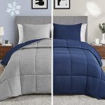 Umchord Blue King Comforter Set, Reversible Cooling & Breathable Comforter, Lightweight All Season Down Alternative Comforter, 3 Pieces Bedding Comforter Set (106″x90″)