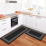 LuxStep Kitchen Mat Set of 2 Anti Fatigue Mat, PVC Non Slip Kitchen Rugs and Mats Waterproof Memory Foam Kitchen Rug, Standing Desk Mat Floor Mats for House,Sink,Office,Kitchen (Black)