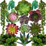 DECOROUS Succulents Plants Artificial – 14 Premium Fake Succulents Unpotted – Large Artificial Succulent Bulk for Indoor and Outdoor DIY Decor – Fake Cactus Plant – Realistic Faux Succulents