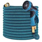 Toolasin Expandable Garden Hose 100ft with 10 Function Spray Nozzle, Leakproof Flexible Water Hose Design with Solid Brass Connectors, Retractable Hose Expands 3 Times, Easy Storage and Usage