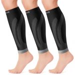 Cambivo 3 Pairs Calf Compression Sleeve for Women and Men,Leg Brace for Running, Cycling, Shin Splint Support for Working out(Gray, Small-Medium)