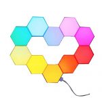 Yescom APP Control 10 Pack Smart LED Light Panels Hexagon Smarter Kit RGBIC Smartphone WiFi Wall Lights Work with Alexa Google for Gaming Room Party Decor