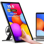Portable Monitor Touchscreen Kickstand, 15.6″ Freestanding Touch USB C Monitors, 2000:1 Contrast Ratio 1080P 100% sRGB IPS External Screen with HDMI Type C Trave Display for Laptop PC Phone PS4 Xbox