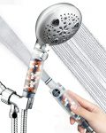 Shower Head, Ezelia Filter Handheld Shower Head with 9-mode for Dry Skin & Hair with Removable High Pressure Filter Nozzle to Clean Tile, Tub, & Pets