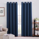 HOMEIDEAS Blackout Curtains for Bedroom 52 X 84 Inch Long 2 Panels Set Navy Room Darkening Curtains/Drapes, Soundproof Thermal Grommet Window Curtains for Living Room