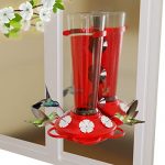 Nature Anywhere Window Hummingbird Feeder for Outdoors Including 3 Colors of Interchangeable Flowers. Hummingbirds Food, Sugar Water and Nectar in Feeders (Large)