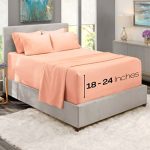 Nestl Extra Deep Pocket Bed Sheet Set – 6 PC Soft Microfiber Bedding Sheets & Pillowcases – Shrinkage and Fade Resistant – King, Peach