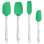 M KITCHEN WORLD Silicone Spatula Set – 4 Piece Heat Resistant Rubber Spatulas for Cooking & Baking – Nonstick Spoon Set for Kitchen Utensils – Green