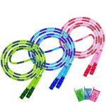 Jump Rope, 3 Pack Adjustable Length Tangle-Free Segmented Soft Beaded Skipping Rope, Fitness Jump Rope for Kids, Man, and Women Weight Loss 9.2 Feet