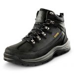 NORTIV 8 Men’s Leather Waterproof Hiking Boots Mid Ankle Trekking Mountaineering Outdoor Boots Black Size 9 M US Hiker