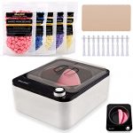 Hair Removal Waxing Kit, Include Wax Warmer, 3.5 OZ Hard Wax Beans pack of 5(Total 1.1lb), Non-stick Wax Pot, 20 Waxing Sticks, and 10 Nose Wax Applicators, for Unisex Adults and Teenagers