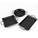 waykea Non-Stick Grill Basket Set, 3-Piece BBQ Accessory Set Wok Pan Grill Vegetable